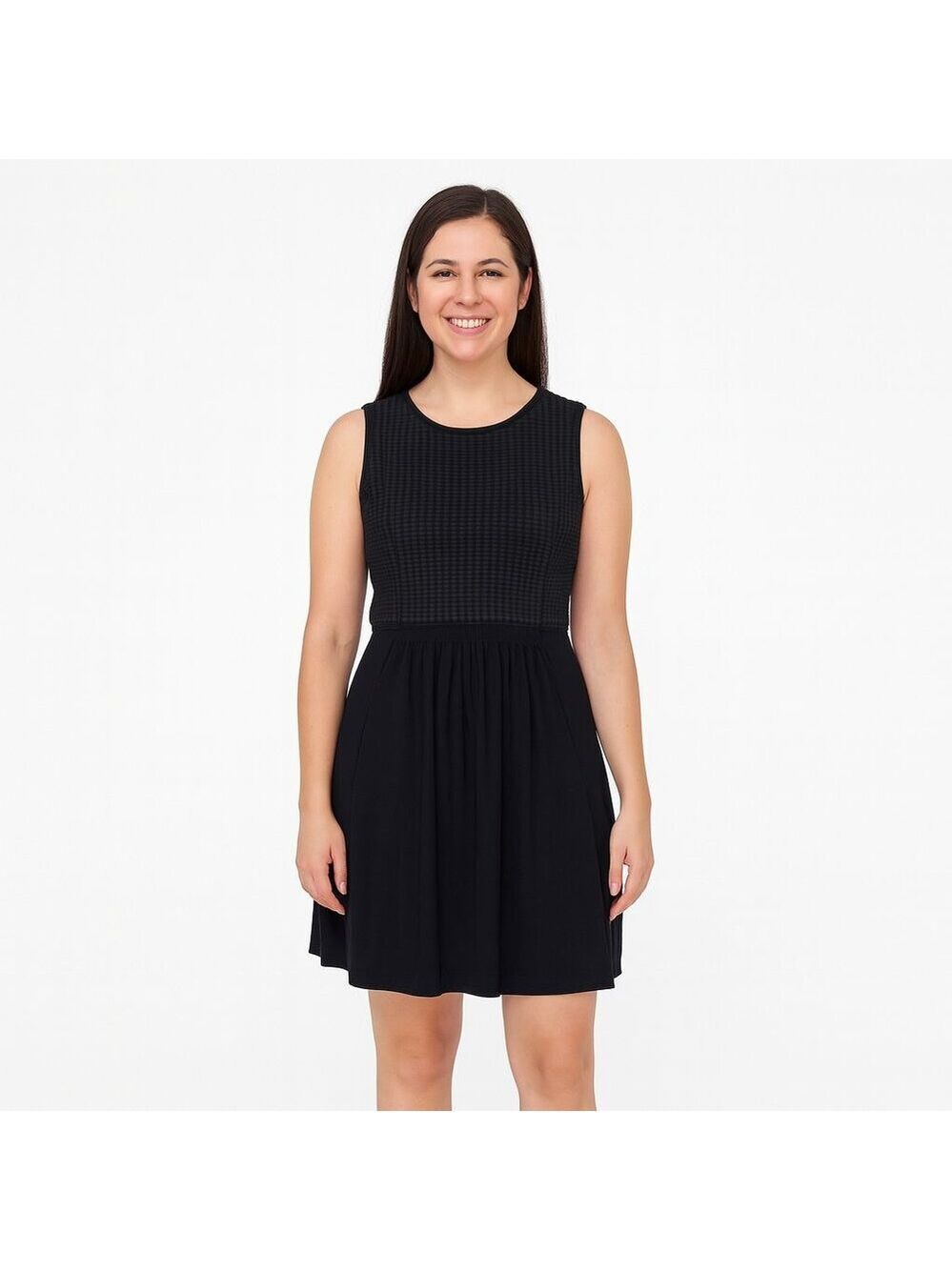 Gabby Skye Black Jersey Knit Dress Size 10 Sleeveless Minimalist Work Travel